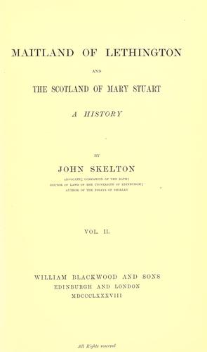Cover for Maitland of Lethington
