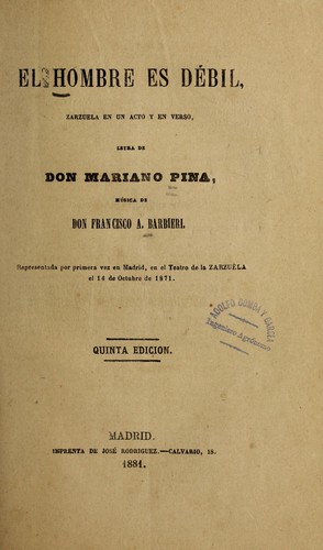 Cover for El hombre es débil