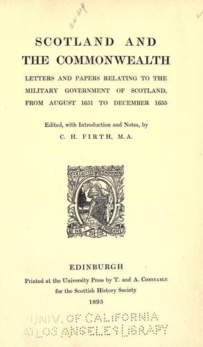 Cover for Scotland and the Commonwealth.
