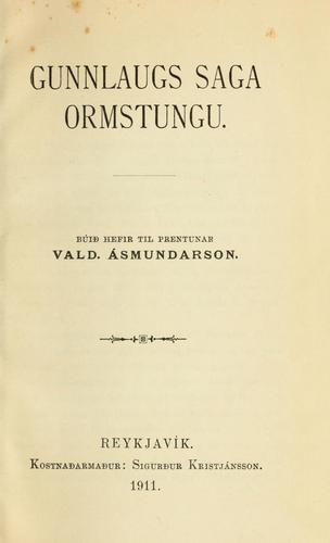 Cover for Gunnlaugs saga ormstungu