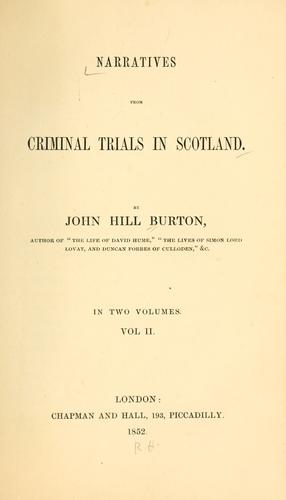 Cover for Narratives from criminal trials in Scotland.