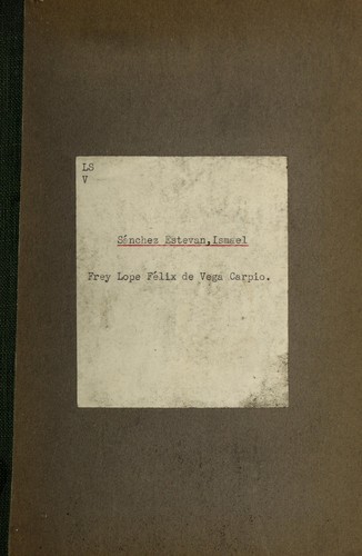 Cover for Frey Lope Félix de Vega Carpio