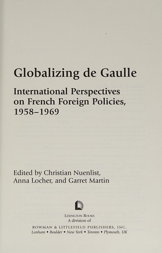 Cover for Globalizing de Gaulle
