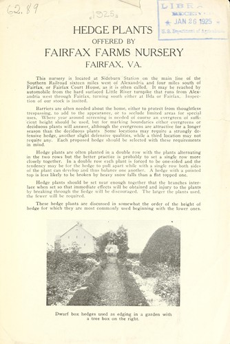 Cover for Hedge plants