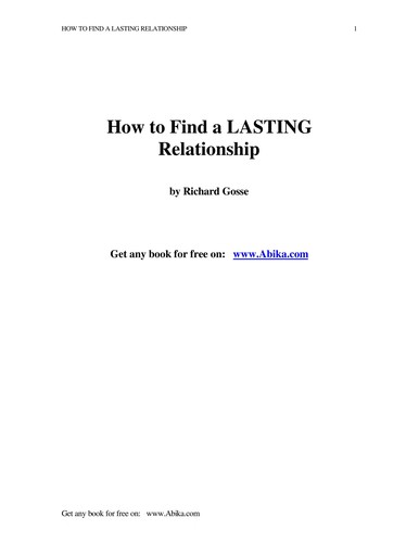 Cover for How to Find a Lasting Relationship