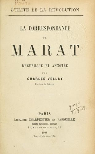 Cover for La correspondance