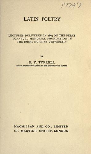Cover for Latin poetry