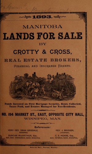 Cover for Manitoba lands for sale