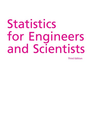 Cover for Statistics for engineers and scientists