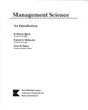 Cover for Management science