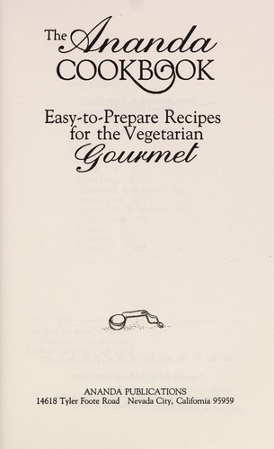 Cover for Ananda Cookbook