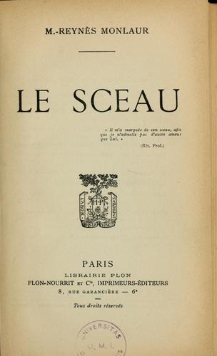 Cover for Le sceau