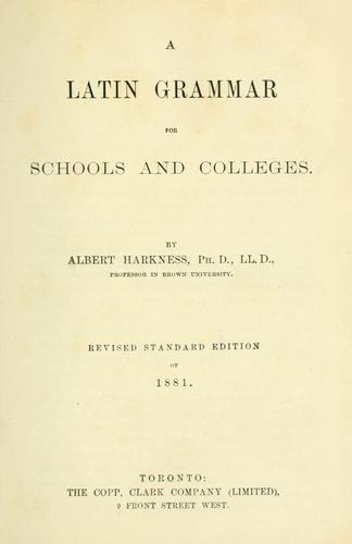 Cover for A Latin Grammar for Schools and Colleges