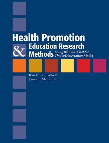 Cover for Health Promotion and Education Research Methods