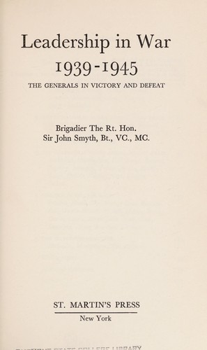 Cover for Leadership in war, 1939-1945