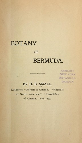Cover for Botany of Bermuda