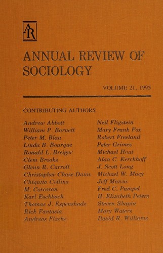 Cover for Annual Review of Sociology