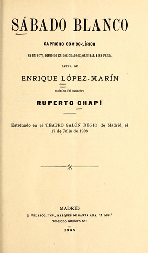 Cover for Sábado blanco
