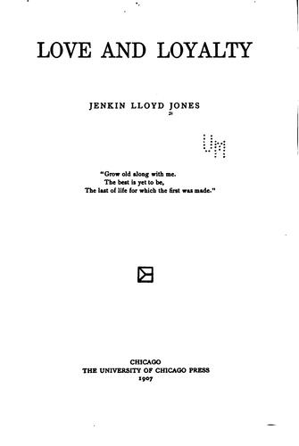 Cover for Love and loyalty