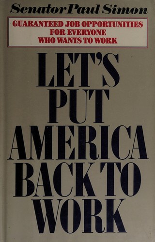 Cover for Let's put America back to work