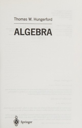 Cover for Algebra