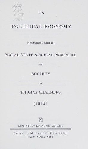 Cover for On political economy, in connexion with the moral state & moral prospects of society.