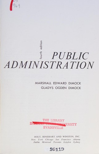Cover for Public administration