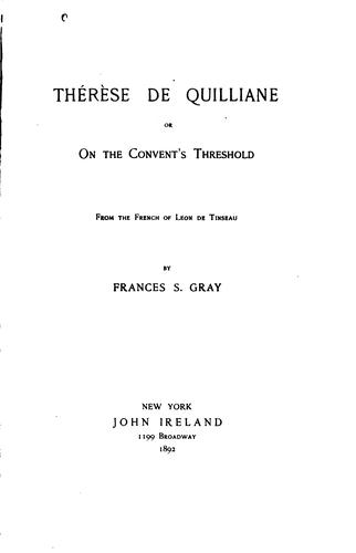 Cover for Thérèse de Quilliane