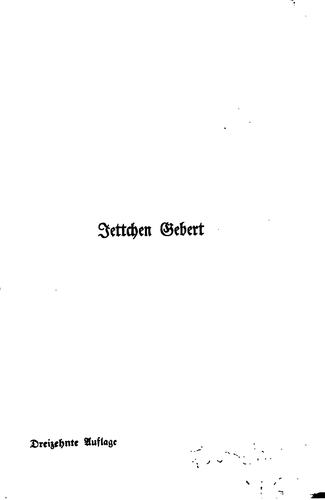 Cover for Jettchen Gebert: Roman