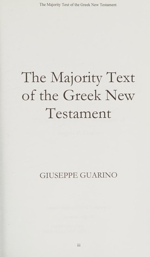 Cover for The Majority Text