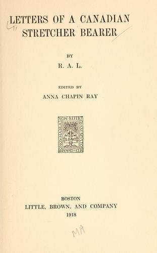 Cover for Letters of a Canadian stretcher bearer