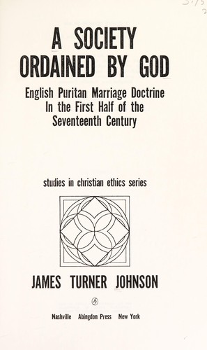 Cover for A society ordained by God
