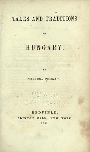Cover for Tales and traditions of Hungary