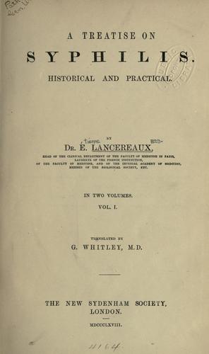 Cover for A treatise on syphilis, historical and practical