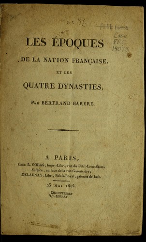 Cover for Les e poques de la nation franc ʹaise, et les quatre dynasties