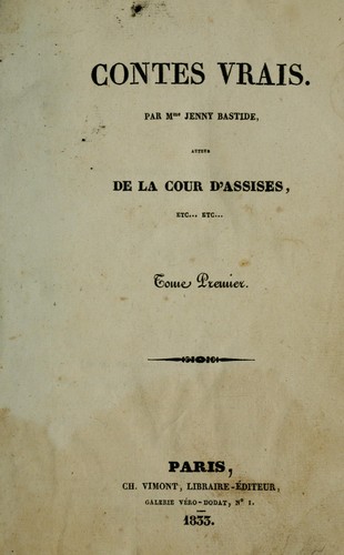 Cover for Contes vrais