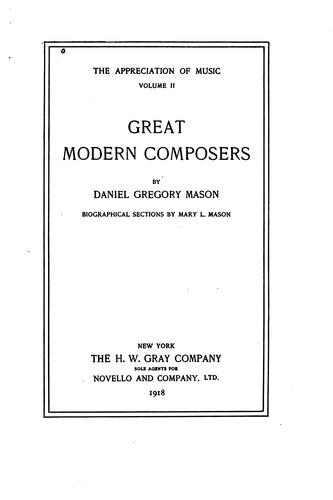 Cover for Great Modern Composers