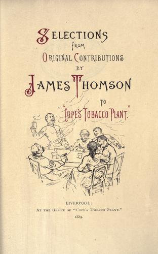 Cover for Selections from original contributions by James Thomson to "Cope's Tobacco Plant."