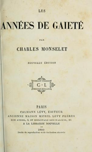 Cover for Les années de gaieté.
