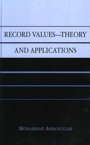 Cover for Record Values Theory and Applications (Record Values)