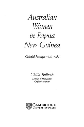 Cover for Australian women in Papua New Guinea