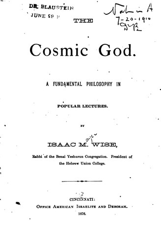 Cover for The Cosmic God: A Fundamental Philosophy in Popular Lectures