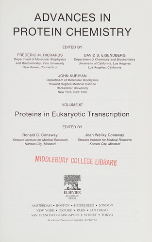 Cover for Proteins in eukaryotic transcription