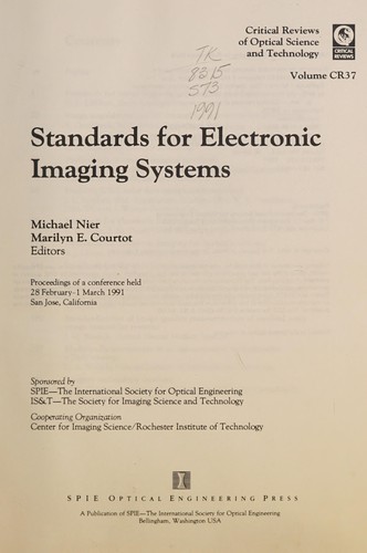 Cover for Standards for electronic imaging systems