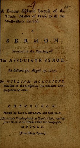 Cover for A banner displayed because of the truth, matter of praise to all the wellwishers thereof