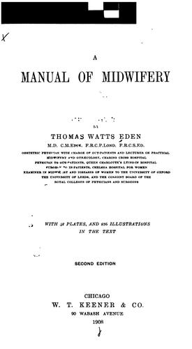Cover for A Manual of midwifery