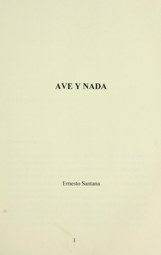 Cover for Ave y nada