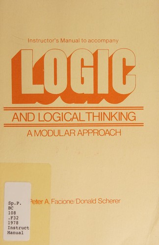 Cover for Instructor's manual to accompany Logic and logical thinking