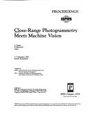 Cover for Close-range photogrammetry meets machine vision