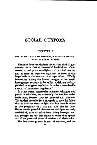 Cover for Social Customs